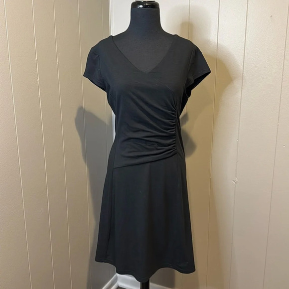 Kuhl Women’s Small Verona Ruched Vneck Crossover Dress Mini Short Sleeve - Picture 3 of 9